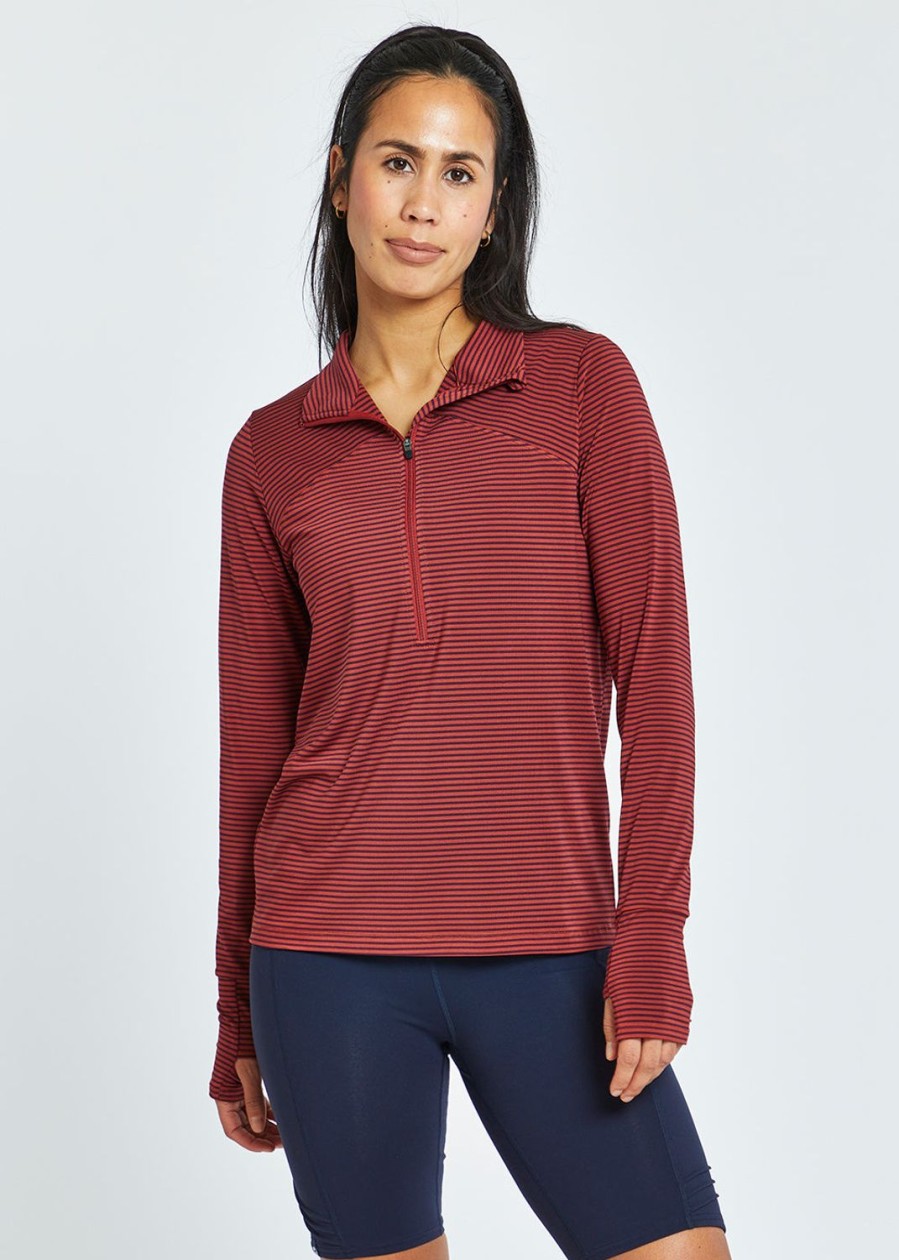 OISELLE Striped Half Zip Clearance